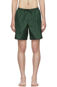 Gucci - Green Logo Stripe Swim Shorts