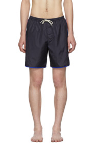 Gucci - Navy Logo Stripe Swim Shorts