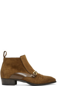 Gucci - Brown Suede Ankle Boots