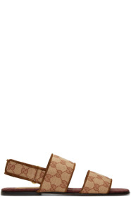 Gucci - Sandales en toile brunes GG