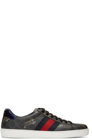 Gucci - Black & Grey Supreme Ace GG Tiger Sneakers