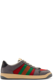 Gucci - Grey & Red Screener Sneakers