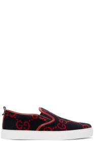 Gucci - Blue Terrycloth GG Slip-On Sneakers