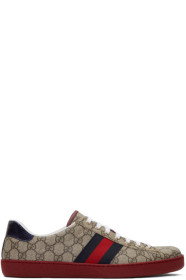 Gucci - Beige GG Supreme New Ace Sneakers