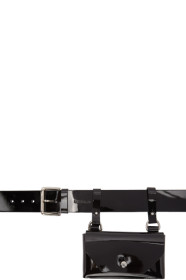 Fleet Ilya - Ceinture en cuir verni noire Pocket