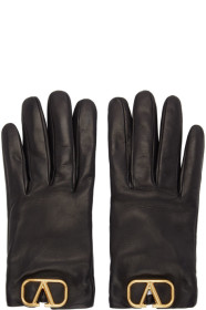 Valentino - Black Valentino Garavani Leather VLogo Gloves