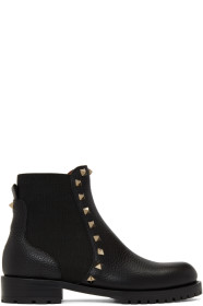 Valentino - Black Valentino Garavani Rockstud Beatle Boots