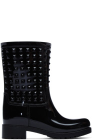 Valentino - 黑色 Valentino Garavani Rockstud 雨靴