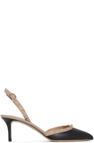 Valentino - Black Valentino Garavani Rockstud Slingback Heels