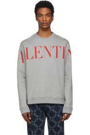 Valentino - Grey & Red Logo Sweatshirt