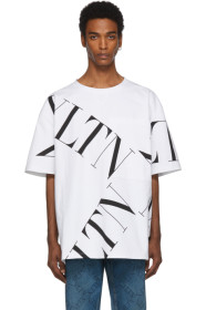 Valentino - White 'VLTN' Macrogrid T-Shirt