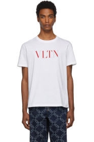Valentino - White & Red 'VLTN' T-Shirt