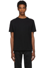 Valentino - Black Shoulder Rockstud T-Shirt