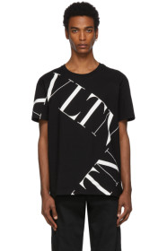 Valentino - Black 'VLTN' Macrogrid T-Shirt