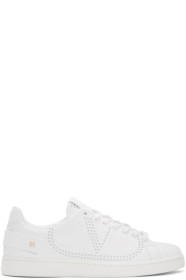 Valentino - White Valentino Garavani VLogo Rockstud Strap Sneakers
