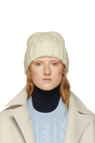 AMI Alexandre Mattiussi - Off-White Wool Knit Beanie
