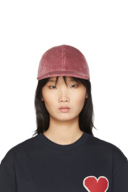 AMI Alexandre Mattiussi - Pink Corduroy Flat Brimmed Cap