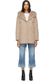 Yves Salomon - Army - Pink Down & Fur Bachette Parka