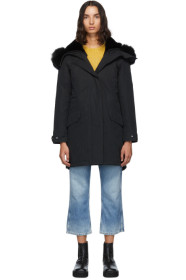 Yves Salomon - Army - Black Down & Fur Bachette Parka
