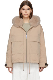 Yves Salomon - Army - Pink Down & Fur Bachette Jacket