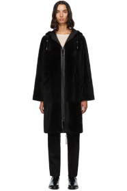 Yves Salomon - Army - Reversible Black Shearling Twill Parka