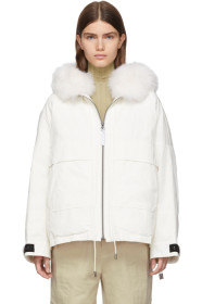 Yves Salomon - Army - White Down & Fur Bachette Jacket
