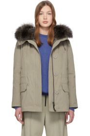 Yves Salomon - Army - Khaki Fur-Lined Jacket