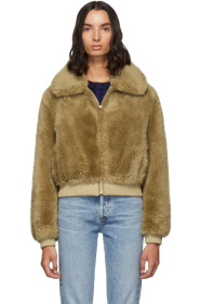 Yves Salomon - Meteo - Brown Wool Flap Collar Jacket