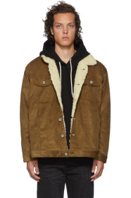Naked & Famous Denim - SSENSE 限定 ブラウン オーバーサイズ シェルパ ジャケット