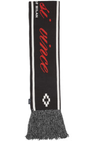 Marcelo Burlon County of Milan - Black 'Sempre Si Vince' Cross Lettering Scarf