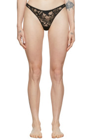 Fleur du Mal - Black Lace Magnolia Thong