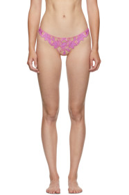 Fleur du Mal - Pink Lace Lily Thong