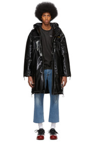 Pyer Moss - Parka à capuche noire Long Line