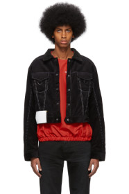 Pyer Moss - Blouson camionneur en velours côtelé noir
