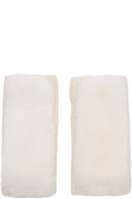 Yves Salomon - White Rex Rabbit Fur & Cashmere Gloves