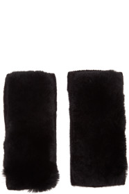 Yves Salomon - Black Rex Rabbit Fur & Cashmere Gloves