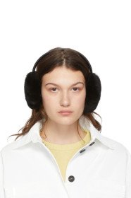 Yves Salomon - Black Rex Rabbit Fur Earwarmers