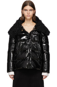 Yves Salomon - Black Down & Wool Fur Jacket