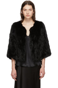 Yves Salomon - Black Rabbit Fur Knitted Jacket