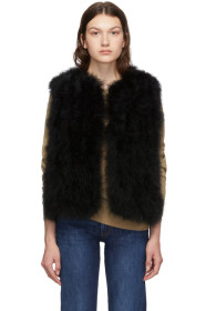Yves Salomon - Black Feather Vest