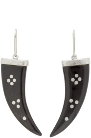 Isabel Marant - Boucles d'oreilles noires et argentées Horn