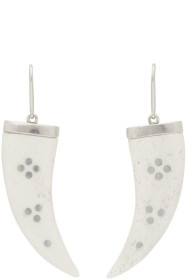 Isabel Marant - Boucles d'oreilles blanches et argentées Horn