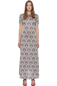 Paco Rabanne - Silver Printed Short Sleeve Dress