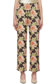 Paco Rabanne - Multicolor Satin Roses Trousers