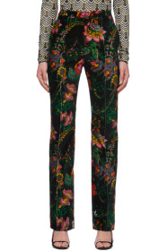 Paco Rabanne - Black Velvet Printed Trousers