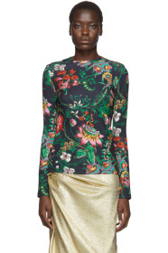 Paco Rabanne - Black Printed Long Sleeve T-Shirt