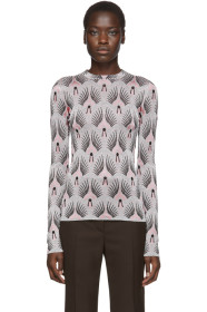 Paco Rabanne - Silver Lurex Jacquard Long Sleeve T-Shirt