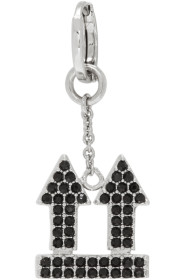 Off-White - Silver & Black Crystal Arrow Single Earring