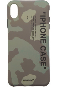 Off-White - Green Camo Quote iPhone XS Max Case