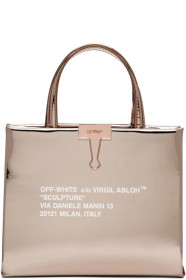 Off-White - 玫瑰金色 Mirror Box 托特包